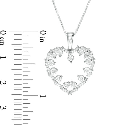 0.1 CT. T.W. Natural Diamond Vine Heart Pendant in Sterling Silver