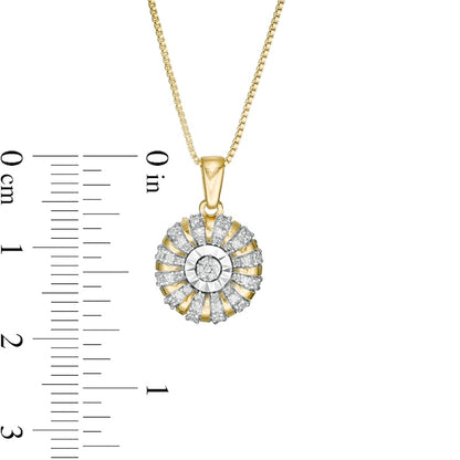 0.2 CT. T.W. Natural Diamond Pinwheel Pendant in Sterling Silver with 14K Gold Plate