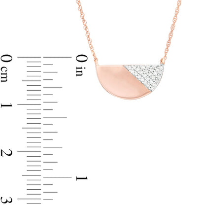 0.1 CT. T.W. Natural Diamond Half Circle Necklace in 10K Rose Gold