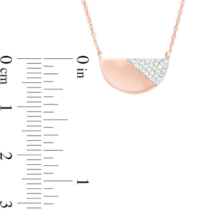 0.1 CT. T.W. Natural Diamond Half Circle Necklace in 10K Rose Gold