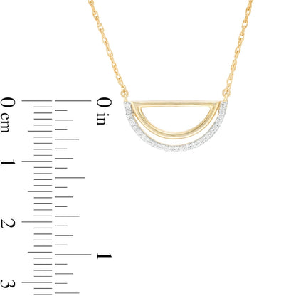 0.1 CT. T.W. Natural Diamond Open Half Circle Necklace in 10K Yellow Gold