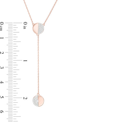 0.1 CT. T.W. Natural Diamond Half Circle Y-Necklace in 10K Rose Gold