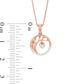 0.05 CT. T.W. Natural Diamond Tree of Life with Heart Charm Circle Pendant in Sterling Silver with 18K Rose Gold Plate