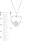 0.05 CT. T.W. Composite Natural Diamond Claddagh Heart Outline Pendant in Sterling Silver and 10K Rose Gold