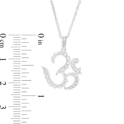 0.13 CT. T.W. Natural Diamond Scalloped Om Symbol Pendant in Sterling Silver