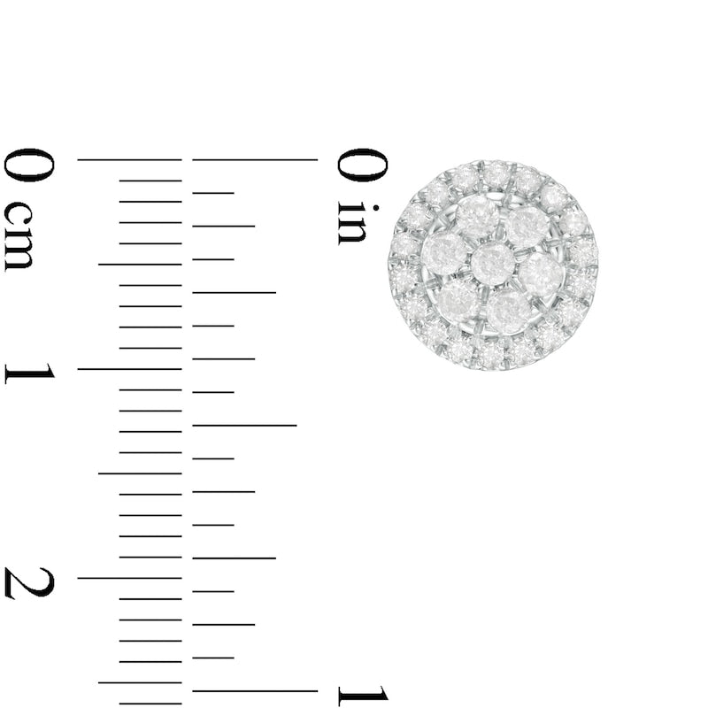 1 CT. T.W. Composite Diamond Frame Stud Earrings in 10K White Gold