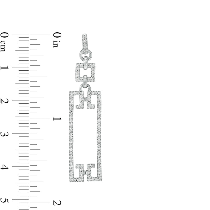 0.75 CT. T.W. Diamond Geometric Drop Earrings in 10K White Gold