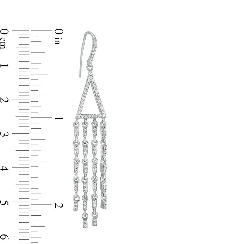 0.63 CT. T.W. Diamond Triangle Chandelier Drop Earrings in 10K White Gold