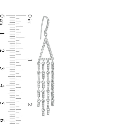0.63 CT. T.W. Diamond Triangle Chandelier Drop Earrings in 10K White Gold