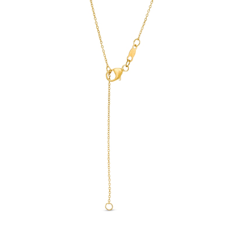 0.17 CT. T.W. Pear-Shaped Natural Diamond Bezel-Set Necklace in 10K Yellow Gold