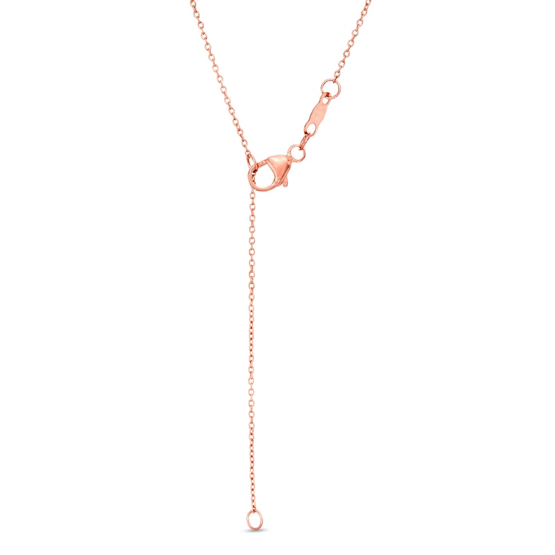 0.17 CT. T.W. Pear-Shaped Natural Diamond Bezel-Set Necklace in 10K Rose Gold