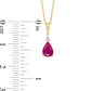 Pear-Shaped Ruby and Natural Diamond Accent Tri-Top Pendant in 10K Yellow Gold