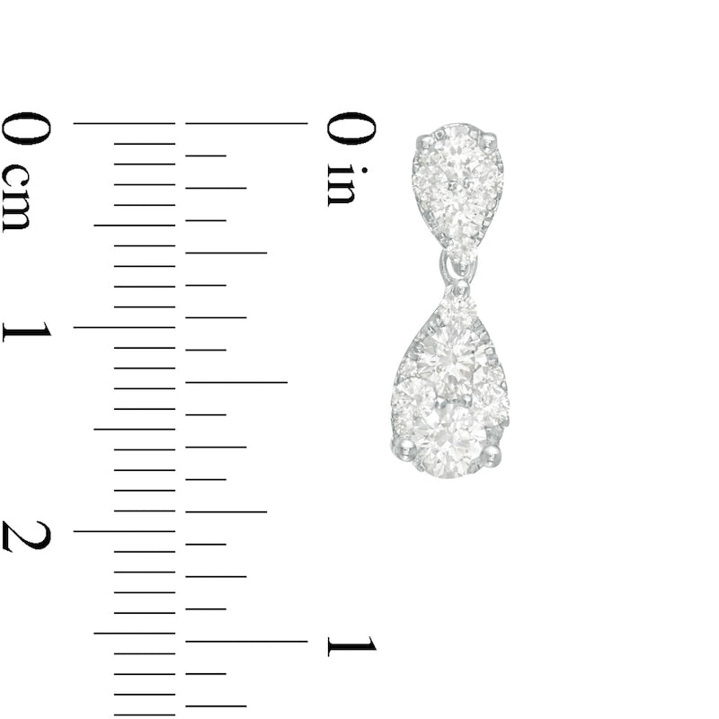1.5 CT. T.W. Composite Diamond Double Teardrop Earrings in 14K White Gold