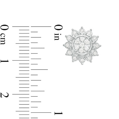 0.33 CT. T.W. Composite Diamond Sunflower Stud Earrings in 14K White Gold