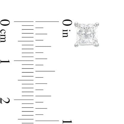 2 CT. T.W. Princess-Cut Diamond Solitaire Stud Earrings in 14K White Gold