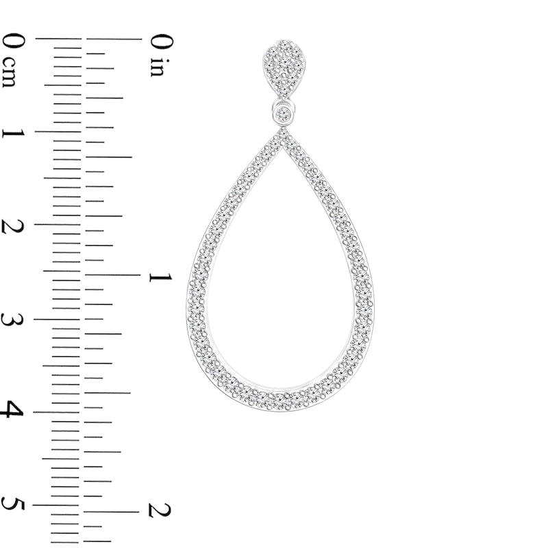 1.5 CT. T.W. Diamond Teardrop Outline Earrings in 10K White Gold