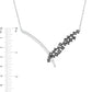 1 CT. T.W. Enhanced Black and White Natural Diamond Chevron Scatter Necklace in 10K White Gold