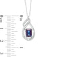 Emerald-Cut Lab-Created Alexandrite and Diamond Accent Flame Pendant in 10K White Gold