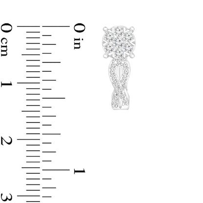0.38 CT. T.W. Diamond Infinity Hoop Earrings in 10K White Gold
