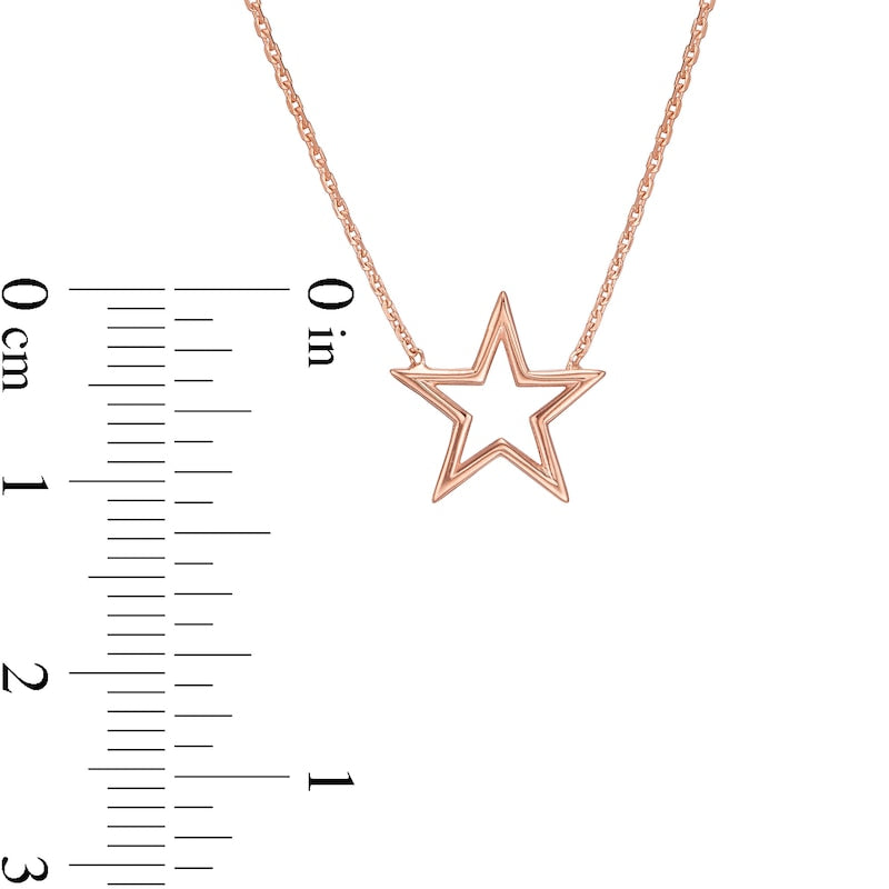 Mini Star Outline Necklace in 14K Rose Gold