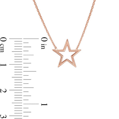 Mini Star Outline Necklace in 14K Rose Gold