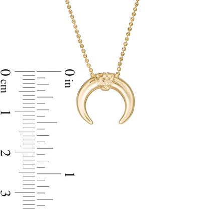 Multi-Finish Crescent Moon Necklace in 14K Gold