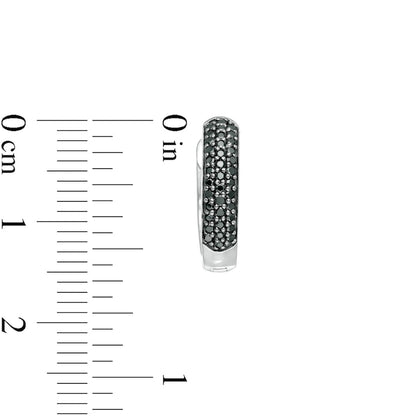 0.38 CT. T.W. Enhanced Black Diamond Hoop Earrings in Sterling Silver