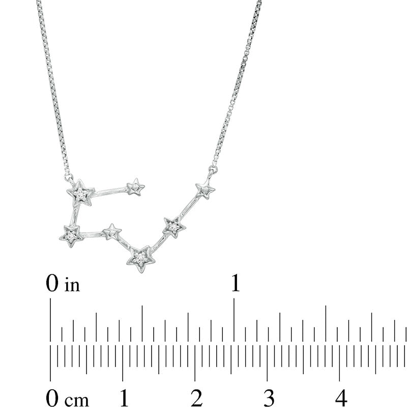 Natural Diamond Accent Taurus Constellation Necklace in Sterling Silver