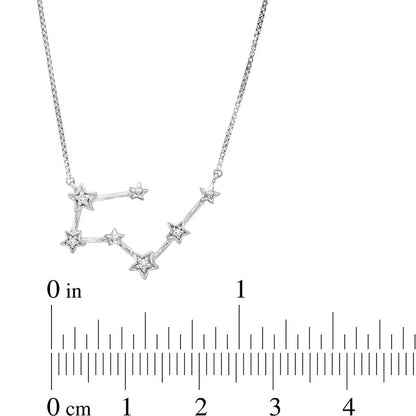 Natural Diamond Accent Taurus Constellation Necklace in Sterling Silver