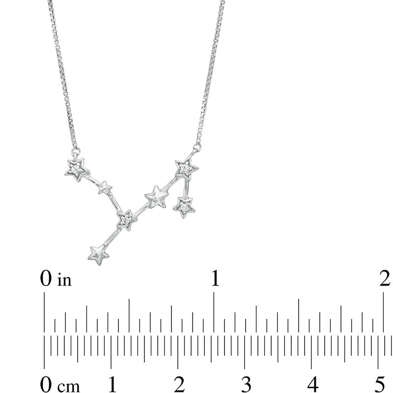 Natural Diamond Accent Virgo Constellation Necklace in Sterling Silver