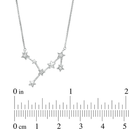 Natural Diamond Accent Virgo Constellation Necklace in Sterling Silver