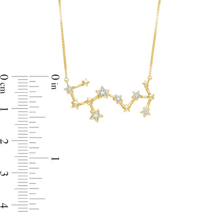 0.05 CT. T.W. Natural Diamond Scorpio Constellation Necklace in Sterling Silver with 14K Gold Plate