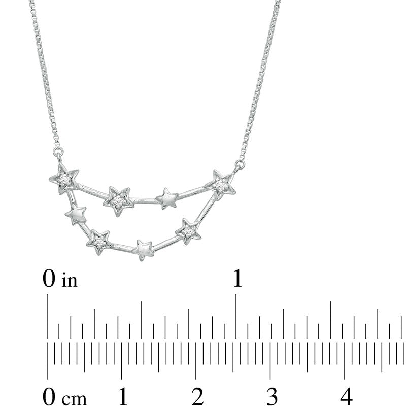 0.05 CT. T.W. Natural Diamond Capricorn Constellation Necklace in Sterling Silver