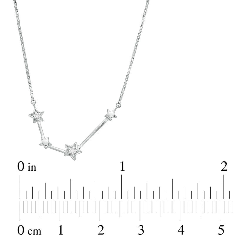 Natural Diamond Accent Aquarius Constellation Necklace in Sterling Silver