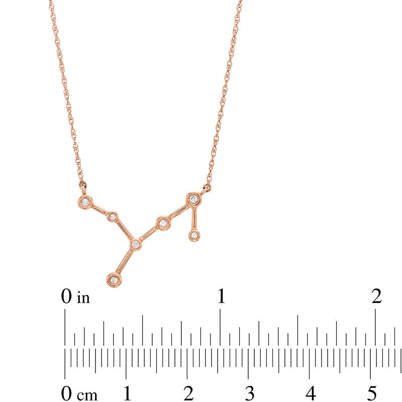 0.05 CT. T.W. Natural Diamond Virgo Constellation Bezel-Set Necklace in 10K Rose Gold