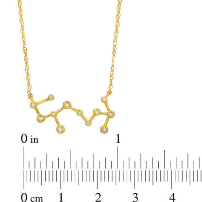 0.05 CT. T.W. Natural Diamond Scorpio Constellation Bezel-Set Necklace in 10K Yellow Gold