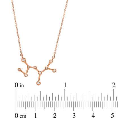 0.05 CT. T.W. Natural Diamond Sagittarius Constellation Bezel-Set Necklace in 10K Rose Gold