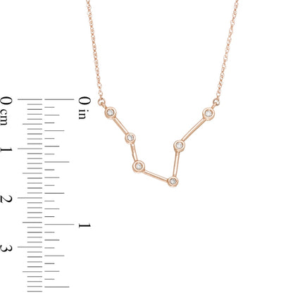 0.05 CT. T.W. Natural Diamond Pisces Constellation Bezel-Set Necklace in 10K Rose Gold