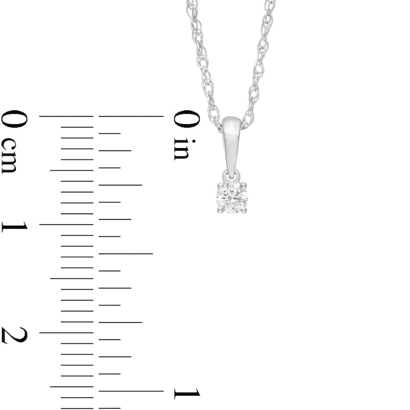 0.1 CT. Natural Clarity Enhanced Solitaire Pendant in 10K White Gold