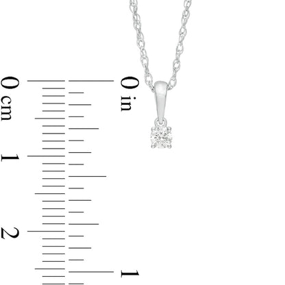 0.1 CT. Natural Clarity Enhanced Solitaire Pendant in 10K White Gold