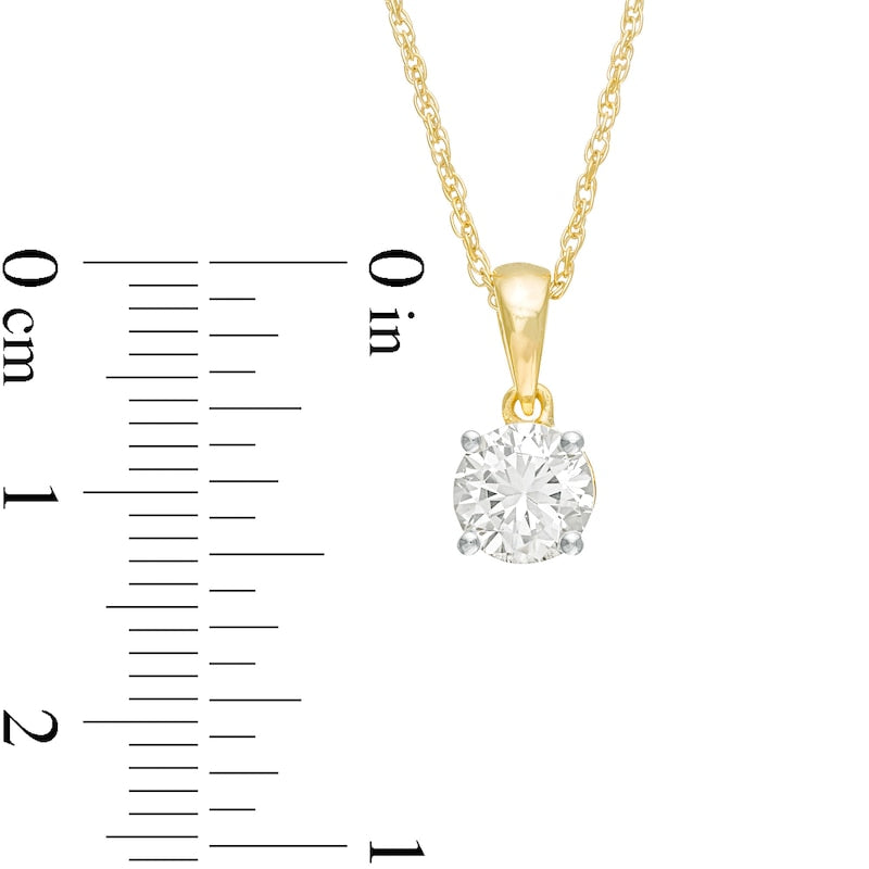 0.75 CT. Natural Clarity Enhanced Solitaire Pendant in 10K Yellow Gold