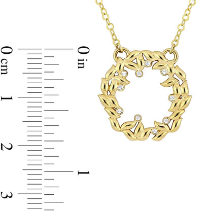Open Wreath Necklace in 10K Two-Tone Gold - 17"