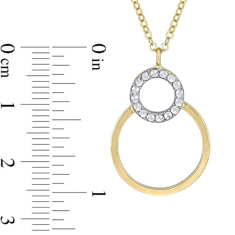 Overlapping Open Circles Pendant in 10K Two-Tone Gold