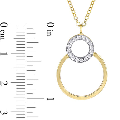Overlapping Open Circles Pendant in 10K Two-Tone Gold