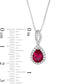 Pear-Shaped Lab-Created Ruby and White Sapphire Frame Teardrop Pendant in Sterling Silver