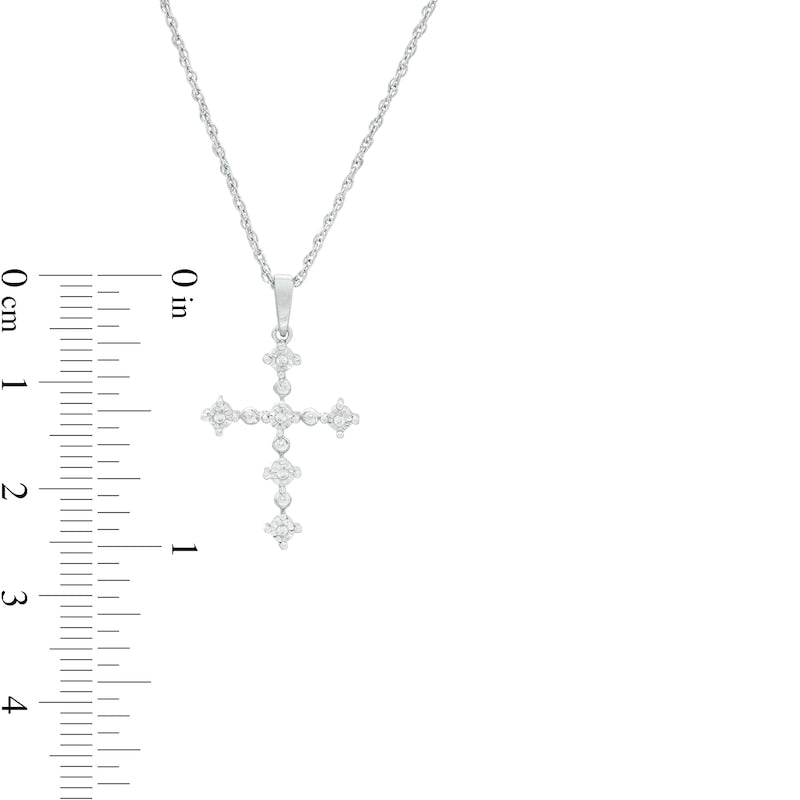 Natural Diamond Accent Cross Pendant in Sterling Silver