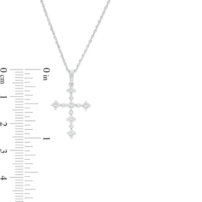 Natural Diamond Accent Cross Pendant in Sterling Silver