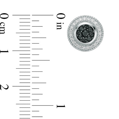 0.5 CT. T.W. Enhanced Black and White Composite Diamond Stud Earrings in 14K White Gold