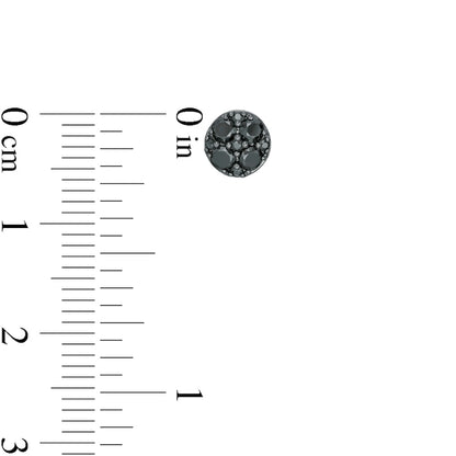 0.5 CT. T.W. Composite Enhanced Black Diamond Circle Stud Earrings in 10K White Gold