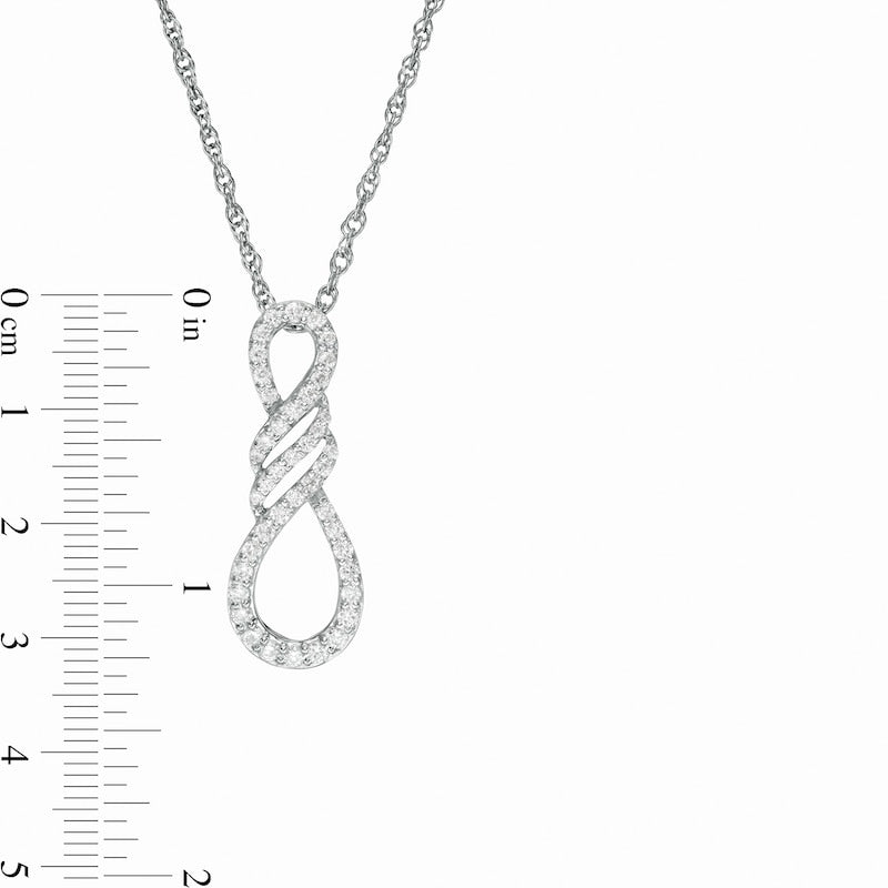 0.25 CT. T.W. Natural Diamond Infinity Flame Pendant in Sterling Silver